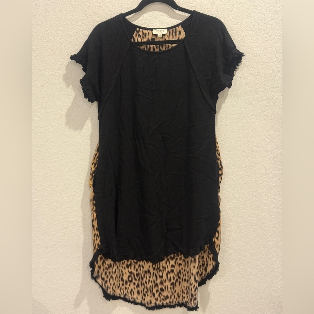 Umgee‎ Beige and Black Animal Print Dress